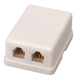 Rexant 03-0002 Розетка телефонная внешняя, 2 порта UTP, RJ-14 6P4C , CAT 3