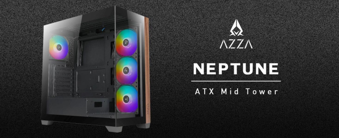 Корпус ATX AZZA Neptune, Midi-Tower, без БП,  черный [neptune csaz-491]