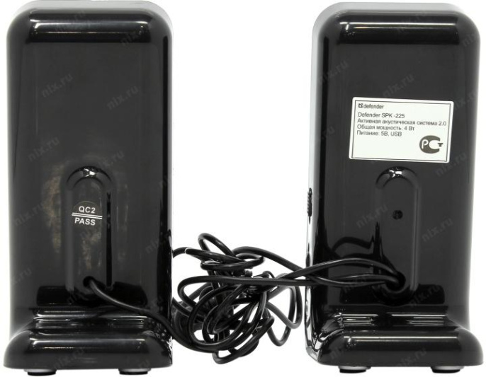 Колонки Defender SPK-225, 2.0, черный [65220]