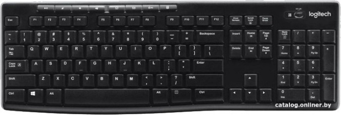 Клавиатура Logitech Wireless Keyboard K270, Black, CN, Rus/Eng [920-003058] нет русской гравировки