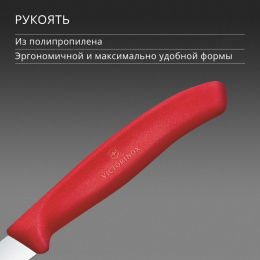 Нож кухонный Victorinox Swiss Classic 6.7401.C1 стальной для чистки овощей и фруктов лезв.80мм прямая заточка красный