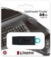 Флеш Диск Kingston 64GB DataTraveler Exodia DTX/64GB USB3.2 черный/голубой
