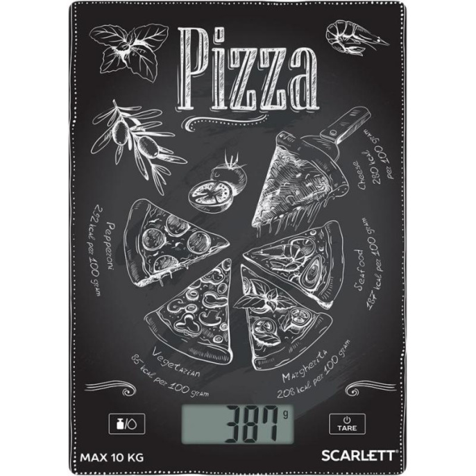 Весы кухонные Scarlett SC-KS57P66,  черный/рисунок