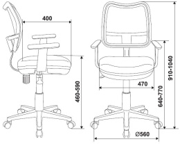 Кресло детское Бюрократ Ch-W797, сетка/ткань, до 100кг, пружинно-винтовой, оранжевый