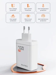 Зарядное устройство CABLETIME G120W CT-GAN120-PW GaN PD3.1 3C1A 120 Вт, белый