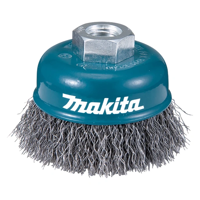 Щетка проволочная чашечная 75 мм, толщ. проволоки 0.5 мм, гофрированная, нержавейка, M14x2 Makita D-77453