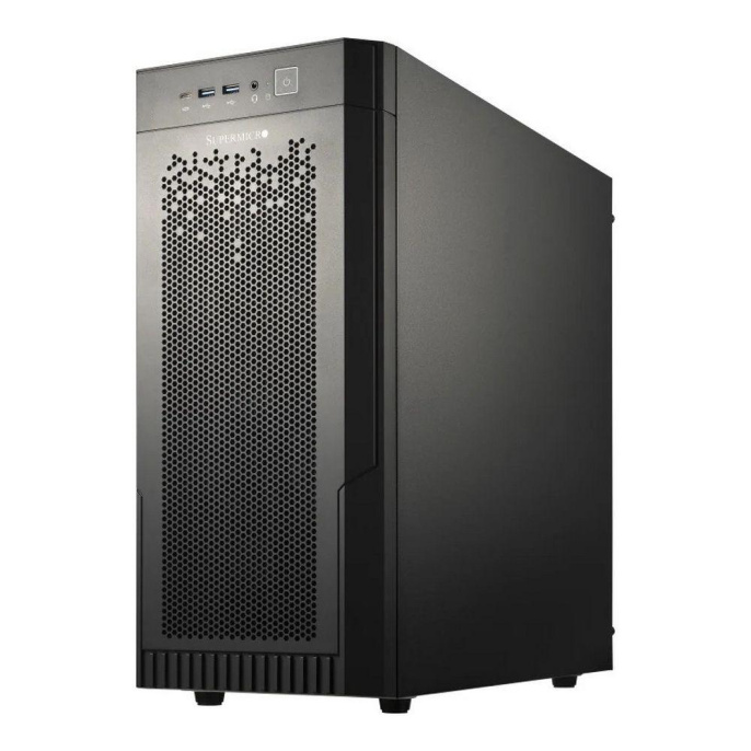Серверная платформа Supermicro SuperWorkstation Server Mid-Tower, 1x LGA-1851, Intel® W880, 4x DDR5 Up to 192GB, 2x fixed 3.5"/2.5" SATA, 4x fixed 2.5" NVMe*/SATA, 1x M.2 NVMe PCIe 4.0 x4 M-key 22110 default /2280 , 1x M.2 NVMe PCIe 5.0 x4 M-key 2280 SY