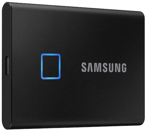 2ТБ Внешний диск SSD Samsung T7 Touch MU-PC2T0K/WW, USB-C, запись - 1000МБ/с, чтение - 1050МБ/с, черный