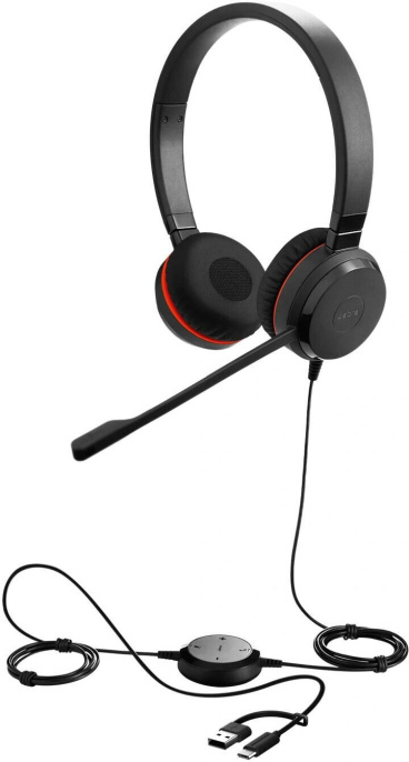 Наушники с микрофоном Jabra Evolve 20 SE черный 2м накладные USB оголовье (4999-823-369)