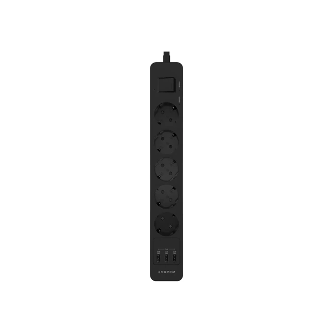 Удлинитель с USB зарядкой HARPER UCH-560 Black H00003013