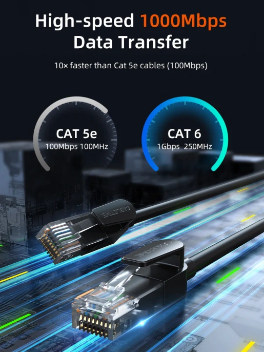 Патч-корд CABLETIME CN60H (CT-CAT6U-PB1) 1 м, UTP гигабитного Ethernet CAT6, черный
