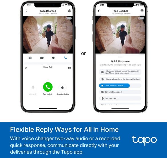 Умный дверной звонок TP-Link Tapo D235  датчик освещенности/движения (PIR), подключение к Wi-Fi, соединение Wi-Fi, управление через Amazon Alexa/Google Home/TP-Link Tapo, размещение уличное/внутри помещения, питание: сеть 100-240В/USB 5В/аккумулятор, голо