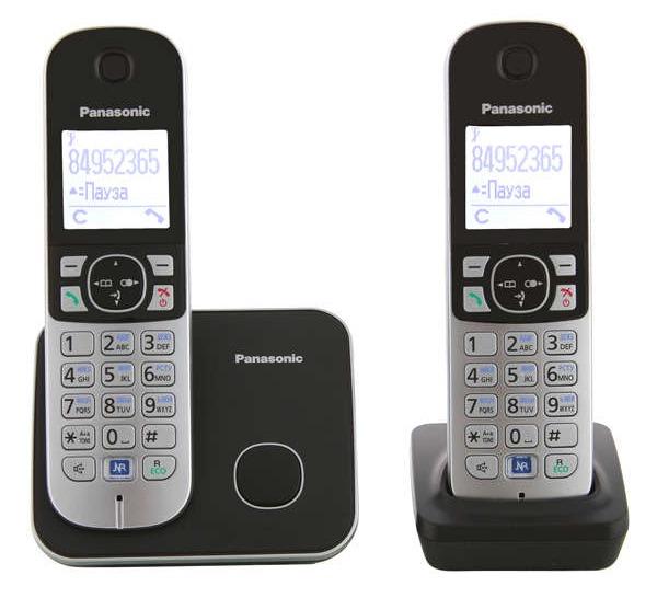 Радиотелефон Panasonic KX-TG6812RU, черный [kx-tg6812rub]