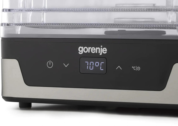 Сушка для фруктов и овощей Gorenje FDK400DE 5под. 240Вт нержавеющая сталь (745972)