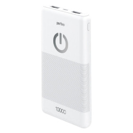 Perfeo Powerbank 10000 mah + Micro usb /In Micro usb /Out USB 1 А, 2.1A/ White PF_B4297