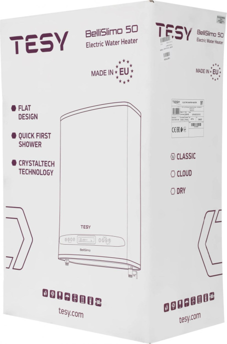 Водонагреватель TESY BelliSlimo GCR 502722 E31 EC,  накопительный,  2.2кВт,  40л,  белый [304551]