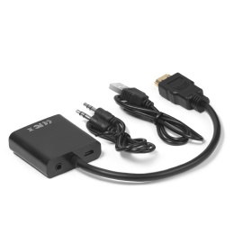 Greenconnect Мультимедиа professional конвертер-переходник HDMI VGA +audio + micro USB для доп.питания, GCR-HD2VGA3