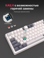 Клавиатура Royal Kludge RK-H81 (White Night, серый, черный, бежевый, USB/2.4 GHz/Bluetоoth, подсветка RGB, горячая замена клавиш Hot Swap, небесно-голубые свичи)