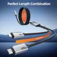 Кабель CABLETIME CU14J (CT-2CM140-AG) 1.5м USB-C на два USB-C 140 Вт черный плетеный