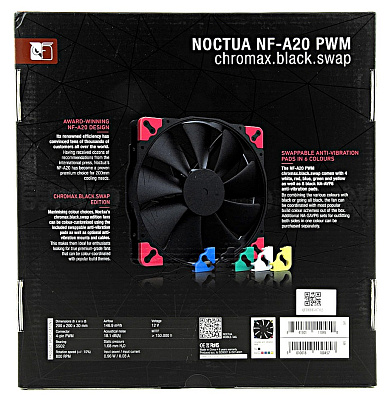 Вентилятор 200mm Noctua NF-A20 PWM Chromax Black (4пин, 200x200x30мм, 18.1дБ, 350-800 об/мин)