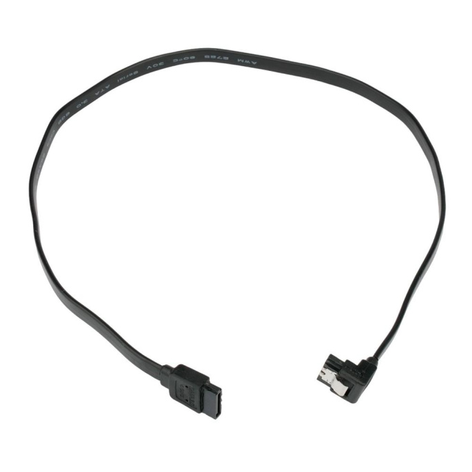 Cablexpert Кабель интерфейсный SATA Sata3 7pin / 7pin, угловой, защелка, 50см, черный, пакет CC-SATAM-DATA90-BL-50CM