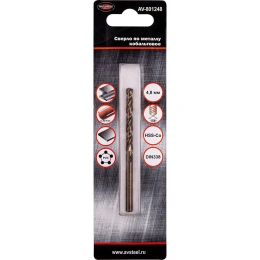 Сверло кобальтовое по металлу (4.8х52х86 мм; HSS-Co 5% P6M5K5/M35) AV Steel AV-801248