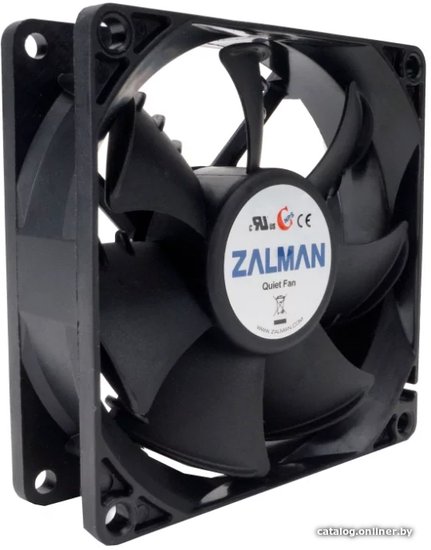 Вентилятор для корпуса Zalman ZM-F1 Plus SF Чёрный крепление на винтах, подшипник скольжения sleeve , 2000об/мин, 23dB A , 80х80х25мм, 60г