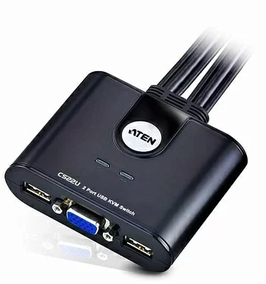 Квм перевключатель ATEN 2-Port USB VGA Cable KVM Switch with Remote Port Selector (CS22U-A7)