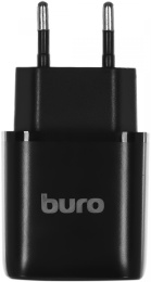 Сетевое зарядное устройство Buro BUWG1,  USB-A,  18Вт, 3A, черный [buwg18p100bk]