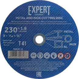 Круг отрезной Expert 230x1.6x22.2 мм для металла и нержавеющей стали STARTUL SE8230-16