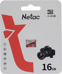 Карта памяти microSDHC UHS-I U1 NETAC P500 Eco 16 ГБ, 90 МБ/с, Class 10, NT02P500ECO-016G-S,  1 шт., без адаптера