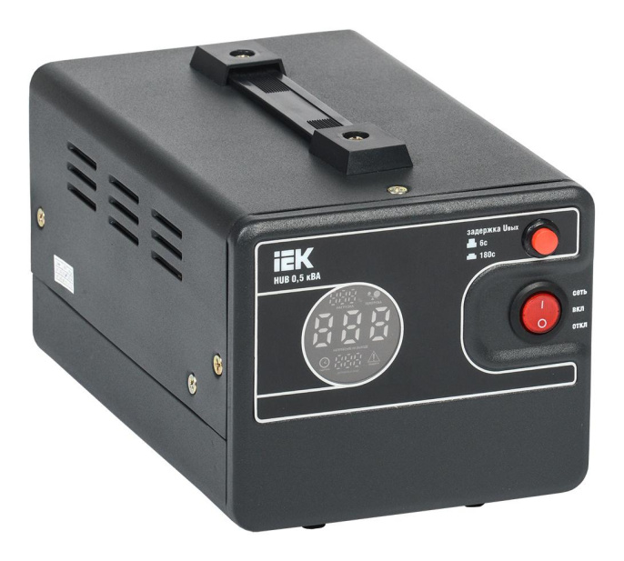 Стабилизатор напряжения IEK Hub 0.5кВА однофазный черный IVS21-1-D05-13
