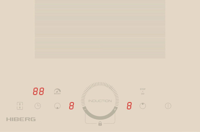 Индукционная варочная поверхность HIBERG i-MS 3029 Y, конфорок: 2 шт.,  стеклокерамика,  независимая, бежевый