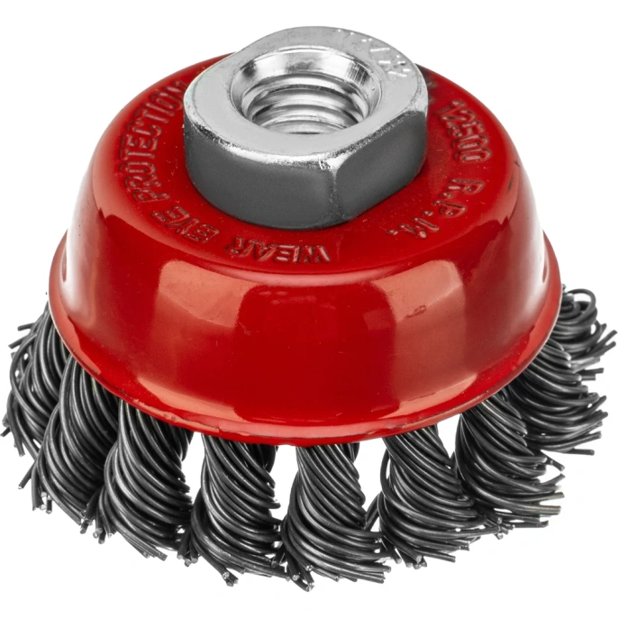 Щетка чашечная для УШМ 65 мм; М14; крученая проволока 0.8 мм  MATRIX 74621