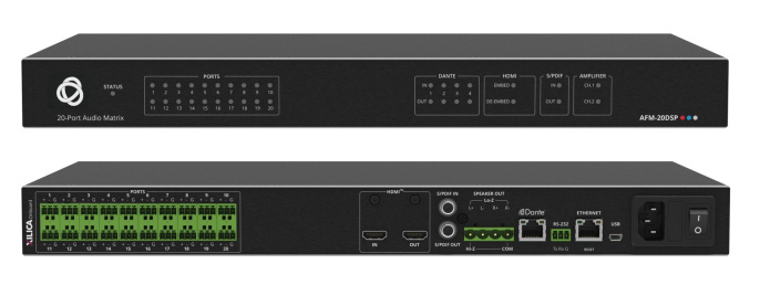 Матричный коммутатор Kramer AFM-20DSP аудиосигналов со встроенным процессором цифровой обработки [13-80451130]