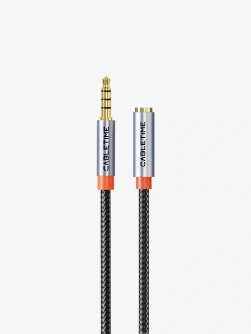 Удлинительный аудиокабель CABLETIME CF19N (CT-AE35M-AG3) 3 м, стерео 3,5 мм - Black Braided