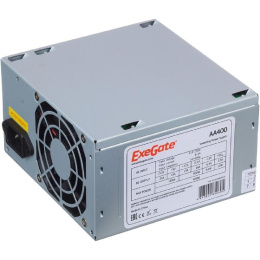 Блок питания 400W ExeGate AA400 ATX, 8cm fan, 24pin, 4pin, 2xSATA, IDE EX253682RUS