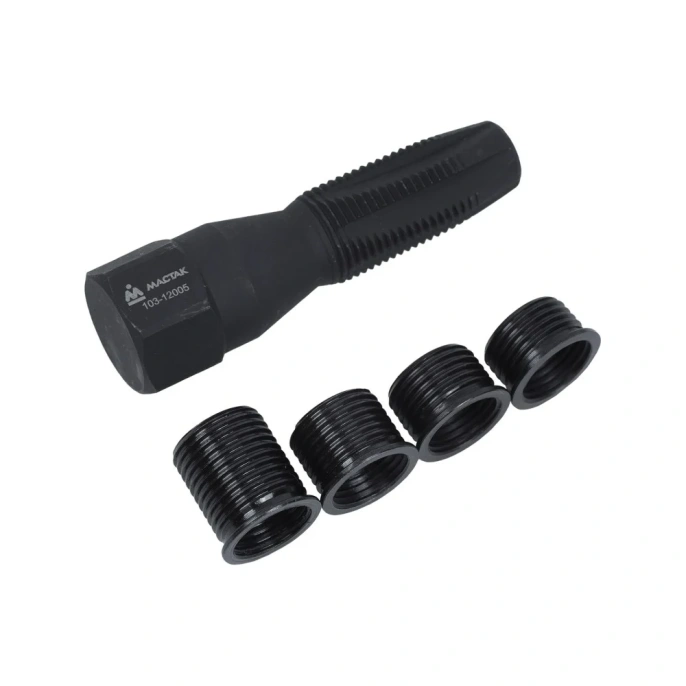 Метчик для восстановления свечной резьбы, набор ремонтных вставок (футорок), 5шт МАСТАК 103-12005