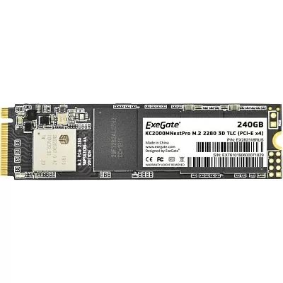 Накопитель SSD M.2 2280 240GB ExeGate EX282318RUS NextPro KC2000TP240 (PCIe Gen3x4, NVMe, 22x80mm, 3D TLC)