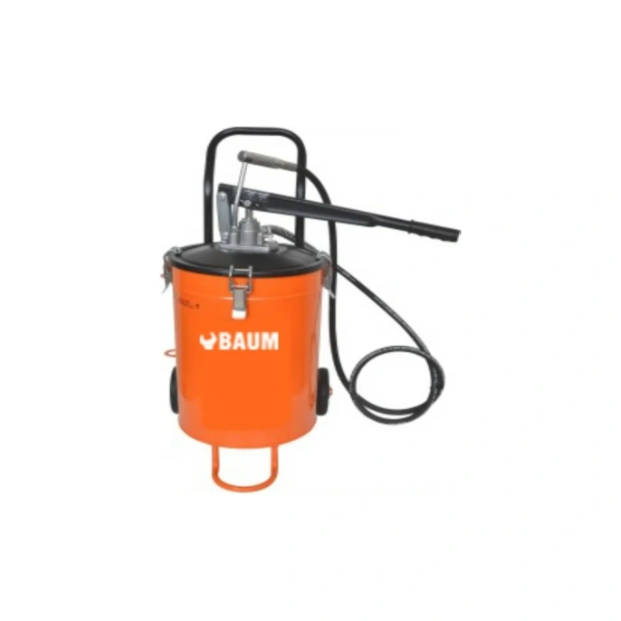 Маслораздаточный ручной насос с емкостью на 20кг смазки BAUM на колесной базе 60-420