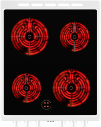 Электрическая плита WEISSGAUFF WES 2V16 WE Premium Line,  стеклокерамика,  электрическая,  без крышки,  белый [432832]