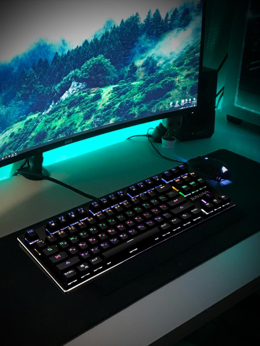 Клавиатура SunWind SW-K900G механическая черный USB Multimedia for gamer LED 1422332 кабель 1.8м