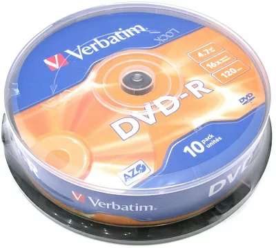 Диск DVD-R Disc Verbatim 4.7Gb 16x уп. 10 шт на шпинделе 43523 