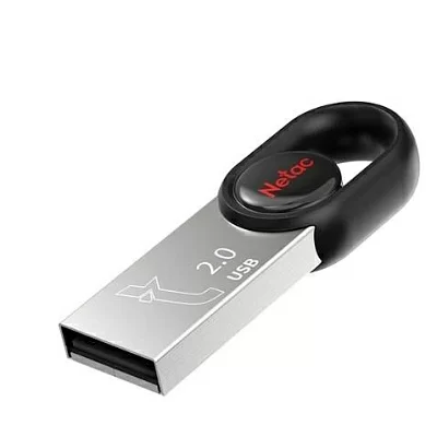 Накопитель 16 Gb USB2.0 Netac UM2 (NT03UM2N-016G-20BK) (без колпачка, металл/пластик, цвет черный)