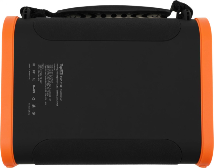 Электростанция портативная TopON TOP-X100 96000mAh 3A QC3.0 3xUSB черный/оранжевый (чехол в комплект
