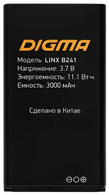 Мобильный телефон Digma LINX B241 32Mb чёрный моноблок 2Sim 2.44" 240x320 0.08Mpix GSM900/1800 FM microSD max16Gb