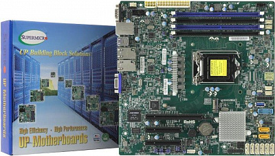 Мат. плата SuperMicro X11SSH-F (RTL) LGA1151 C236 PCI-E SVGA 2xGbLAN SATA RAID MicroATX 4DDR4