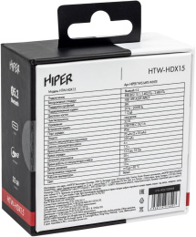 Наушники HIPER TWS MP3 HDX15, Bluetooth, вкладыши, белый [htw-hdx15]
