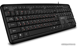 Клавиатура Sven KB-S230 Black (SV-018399) (проводная, мембранная, 104 клавиши, USB, влагоустойчивая конструкция, регулируемая высота, длина кабеля 2м)