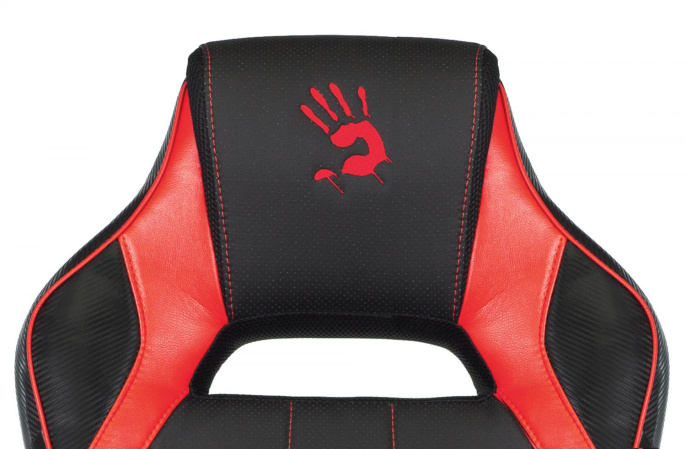 Кресло игровое A4Tech Bloody GC-300 черный/красный ткань/эко.кожа крестов.